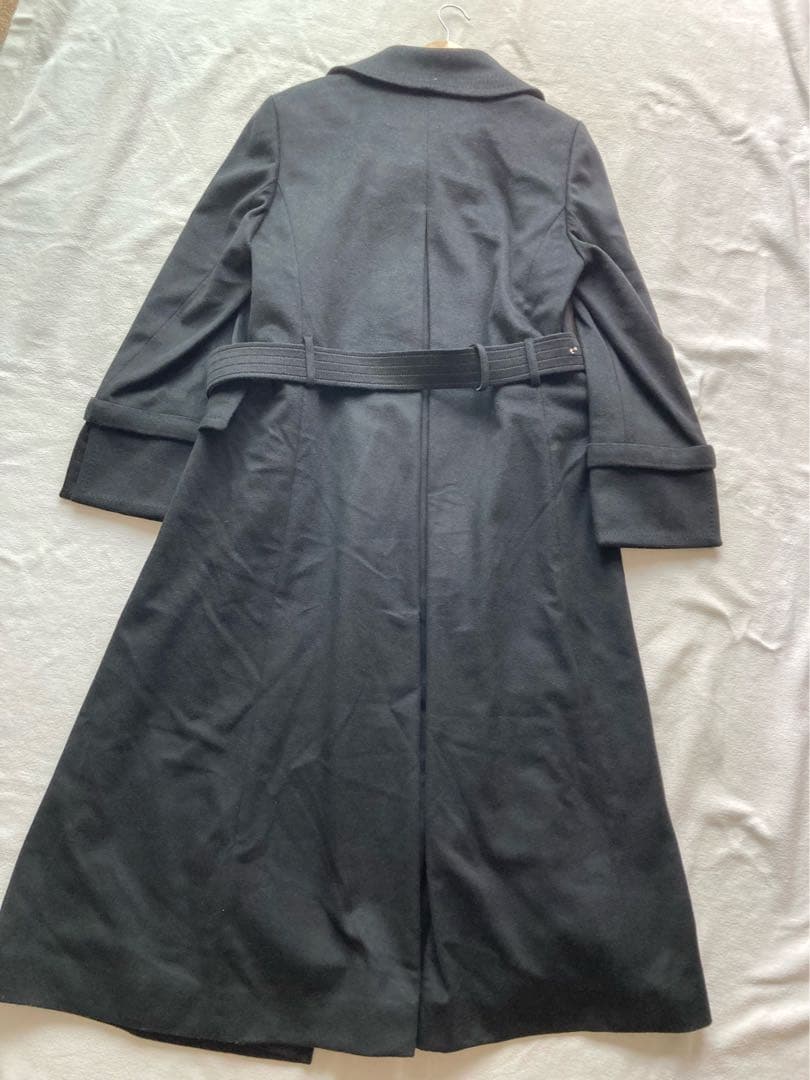 ARTISAN カシミヤ100% ロング・トレンチコート　13号　黒　美品