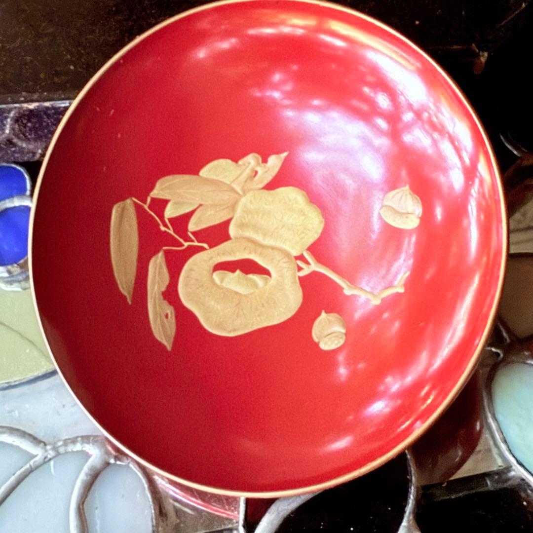 J様へ感謝お嫁入 ‼️高蒔絵『木の実』絵がわり引盃18客➕1プレゼント桐箱入茶道具