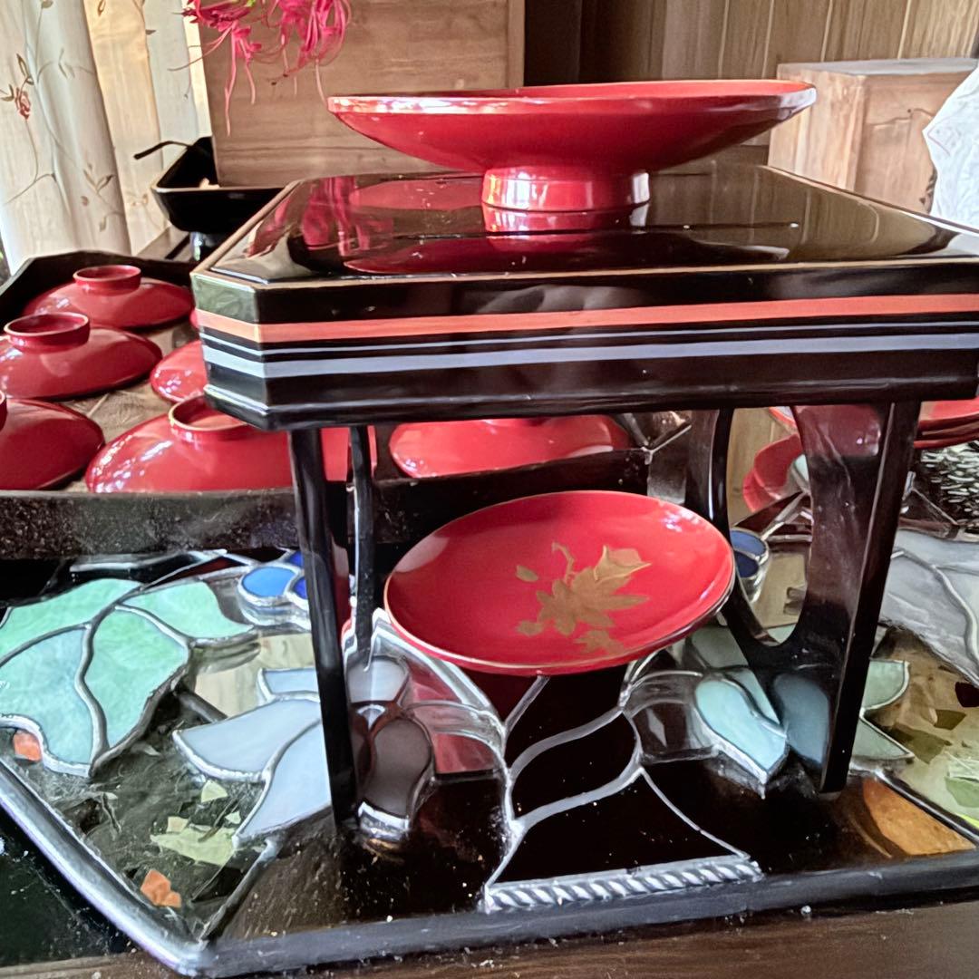 J様へ感謝お嫁入 ‼️高蒔絵『木の実』絵がわり引盃18客➕1プレゼント桐箱入茶道具