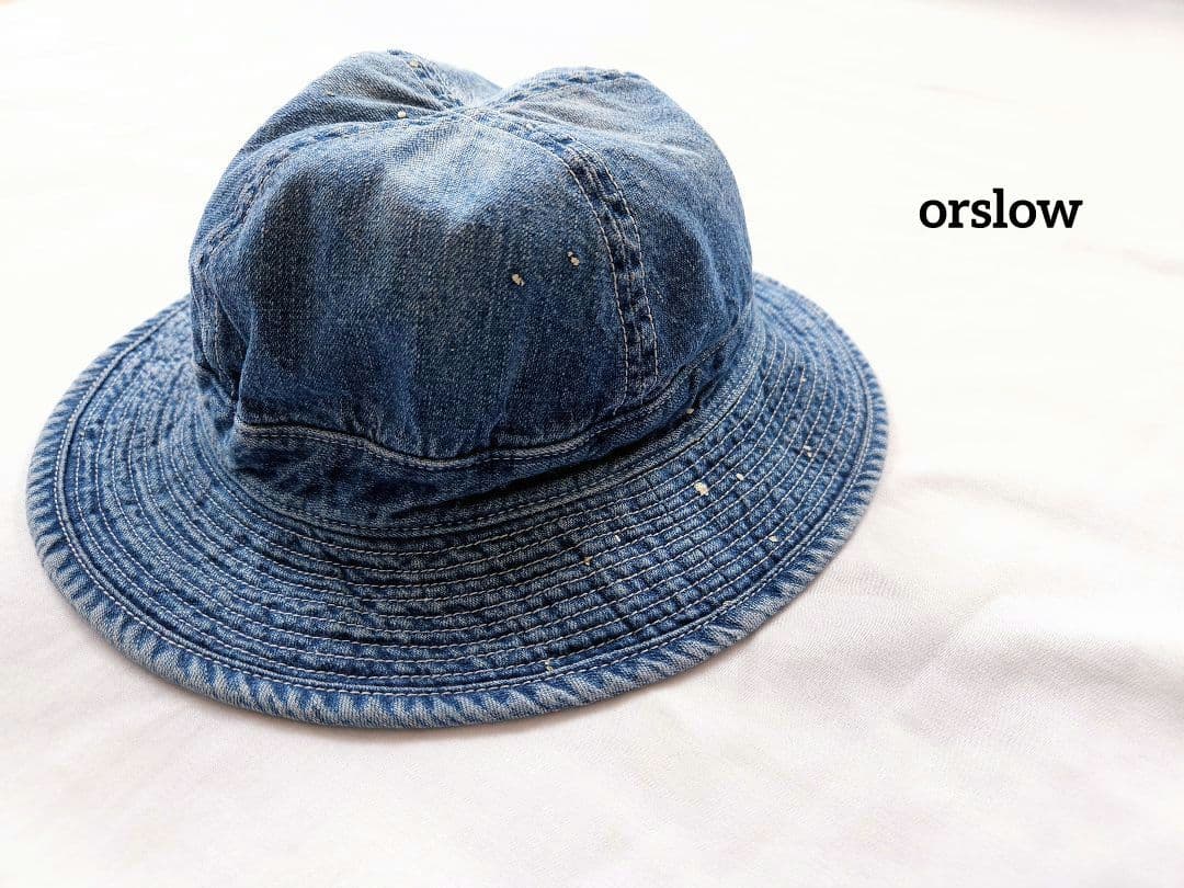 orslow　オアスロウ　デニム　希少　ペンキ加工　バケットハット　帽子