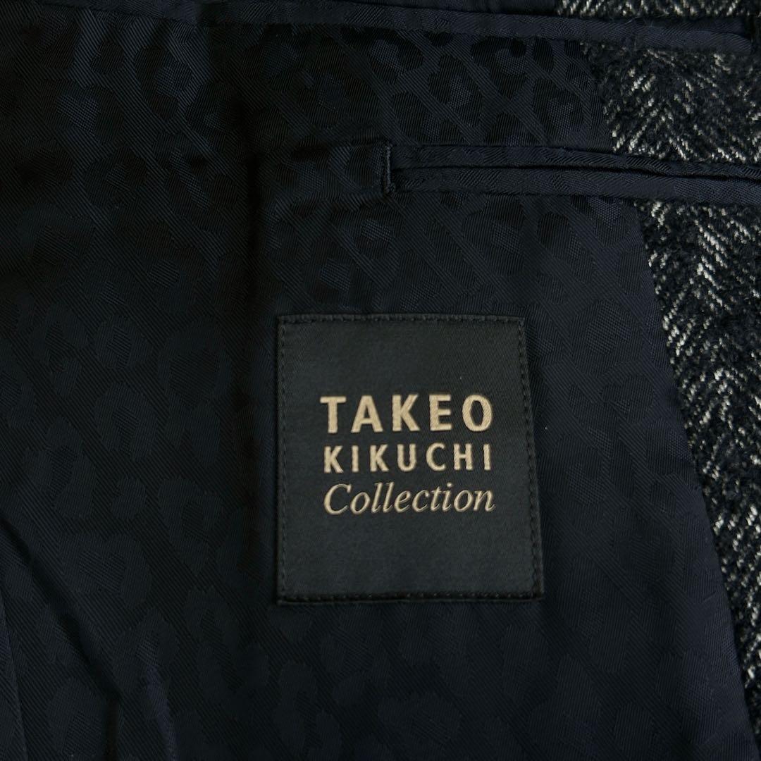 希少 美品 タケオキクチコレクション ツイードウール チェスターコートMアンゴラ