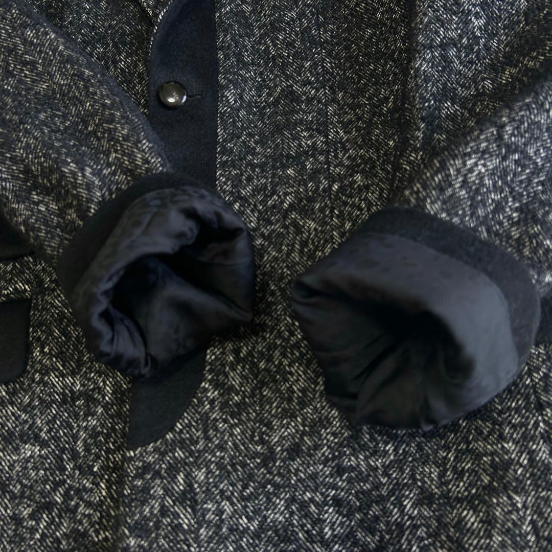 希少 美品 タケオキクチコレクション ツイードウール チェスターコートMアンゴラ