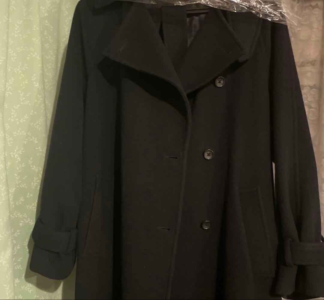 anuans ウールトレンチコート ネイビー