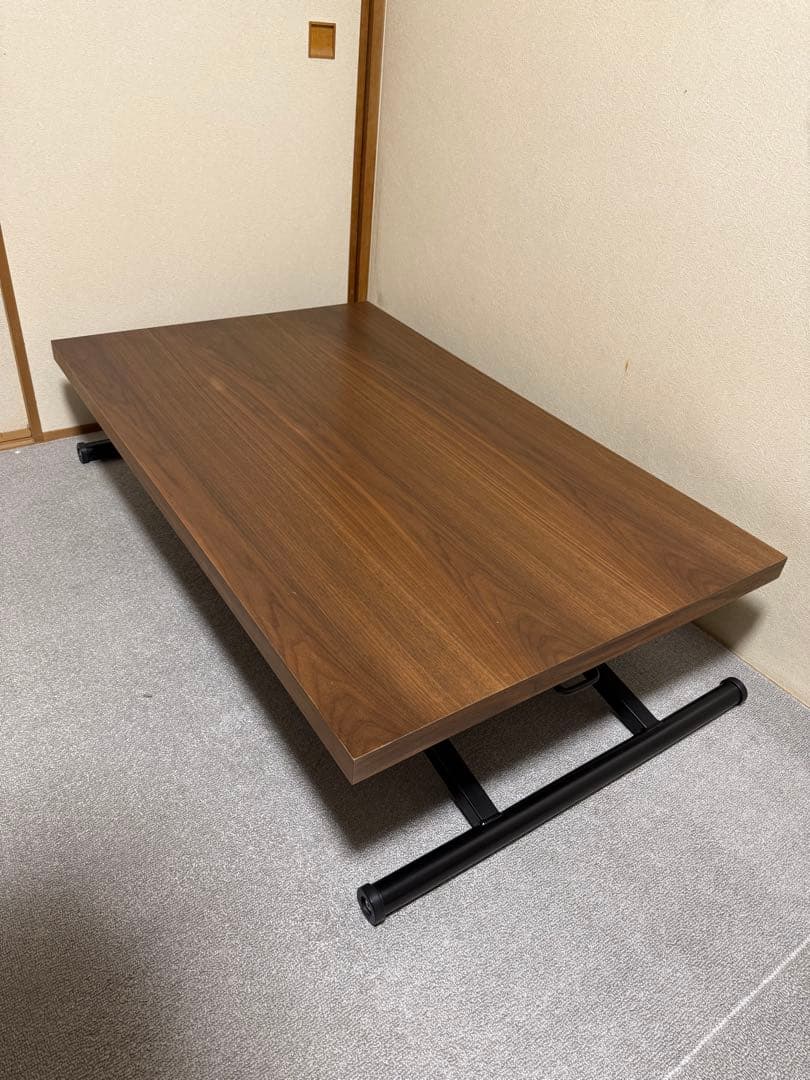 【送料無料】ニトリ ガス圧昇降式テーブル ウォールナット