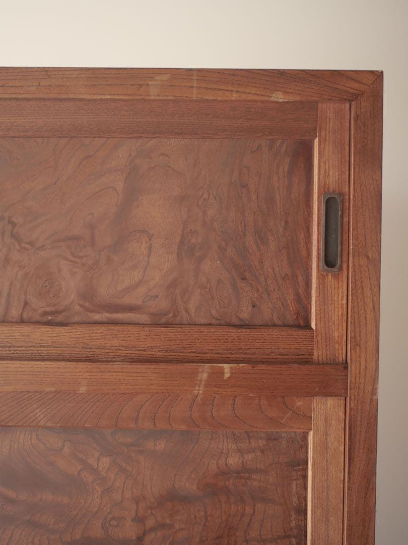 茶箪笥　箪笥　食器棚　ケヤキ　玉杢　古家具　古道具　アンティーク　昭和レトロ