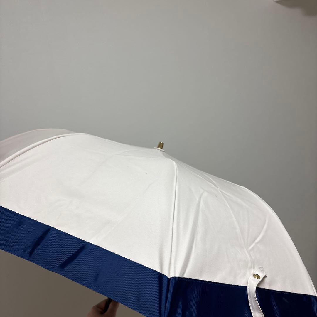 untule 折りたたみ日傘 ホワイト×ネイビー