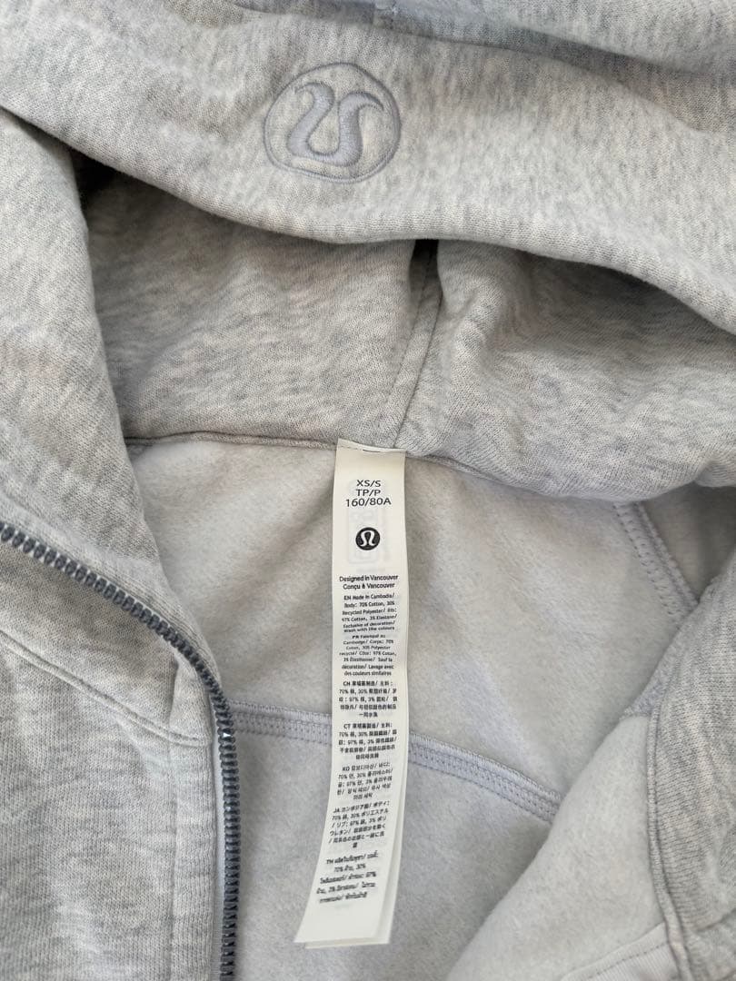 lululemon ルルレモンScuba オーバーサイズフルジップフーディXS