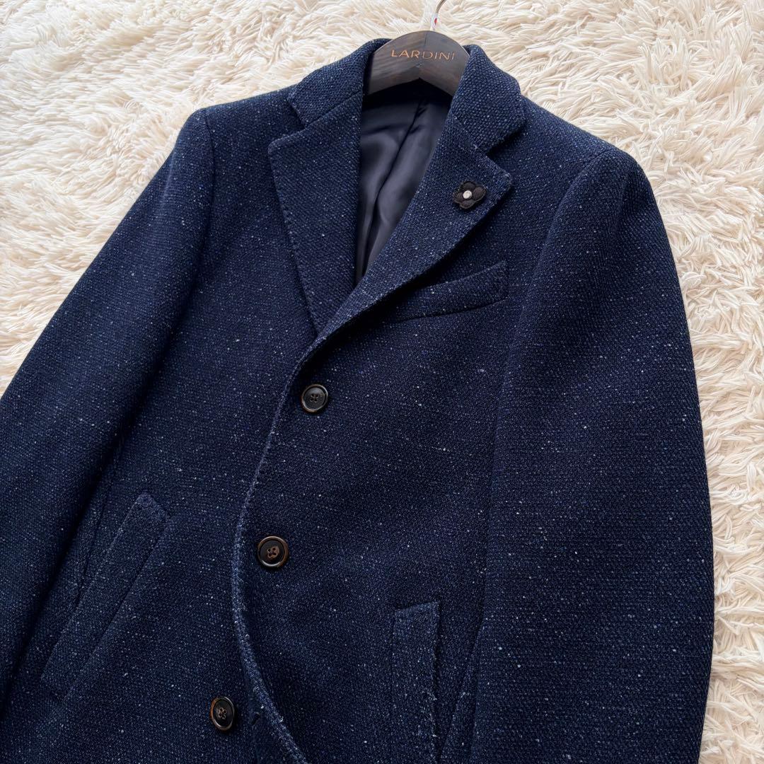 【SALE】LARDINI ラルディーニ チェスターコート 44 ネイビー
