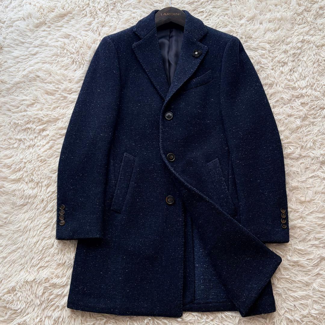 【SALE】LARDINI ラルディーニ チェスターコート 44 ネイビー