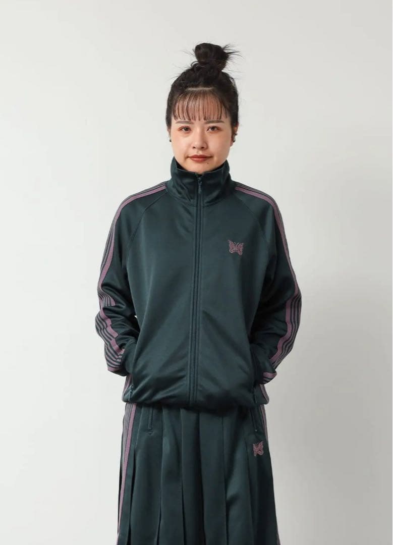 Needles トラックジャケット カーキ×ピンク 大人気モデル