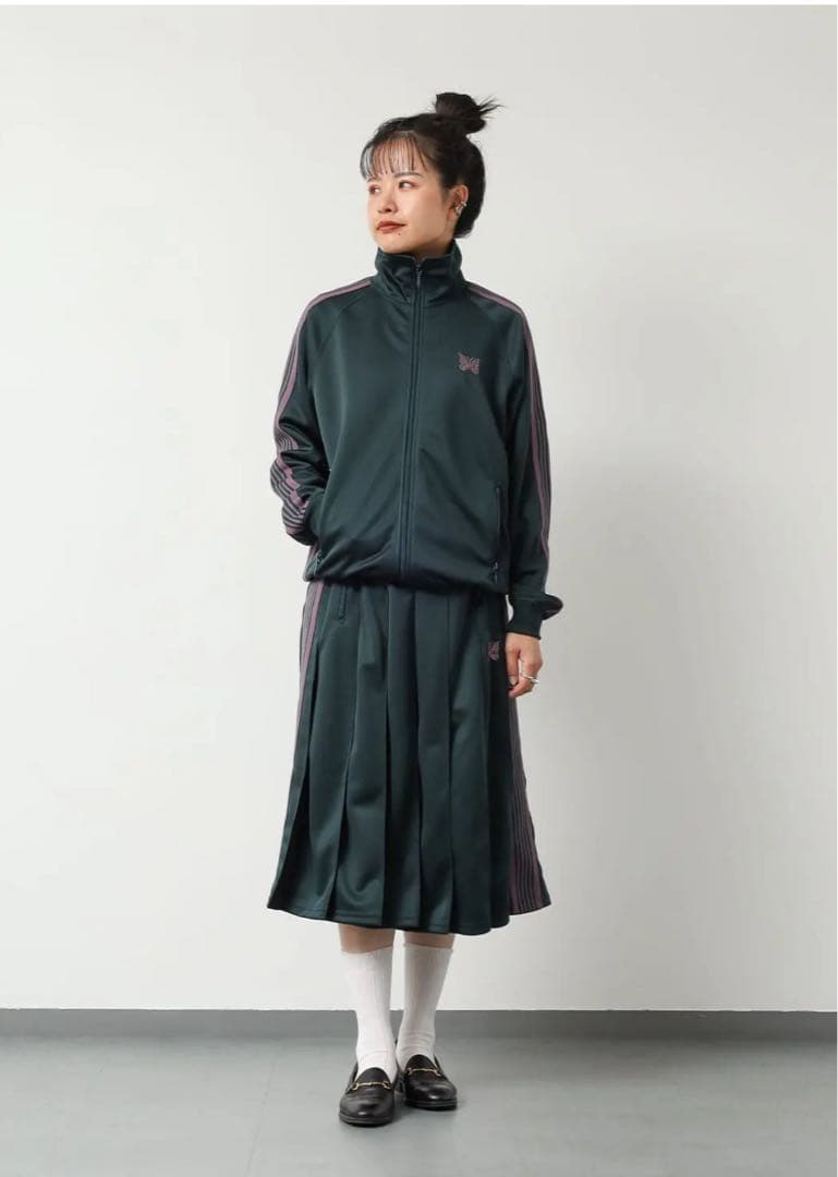 Needles トラックジャケット カーキ×ピンク 大人気モデル