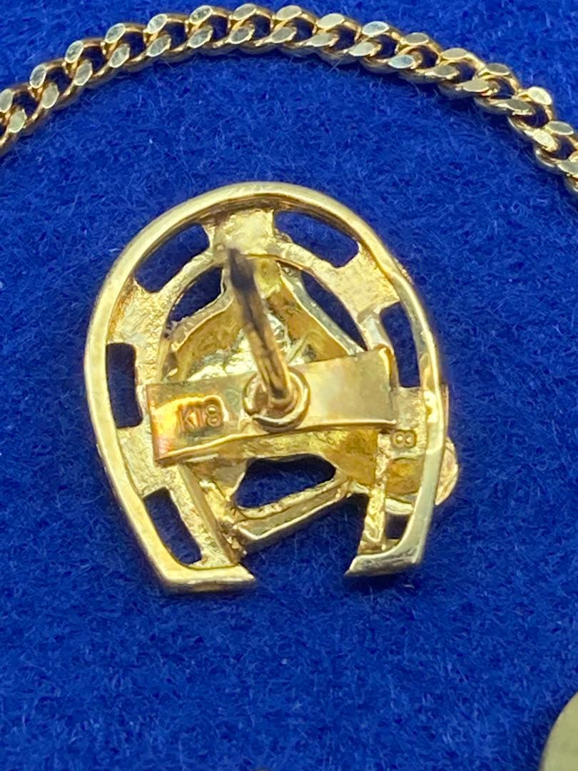 m*k様 【K18】★ホースシュー★ タイタック★ラペルピン /チェーン付 #H