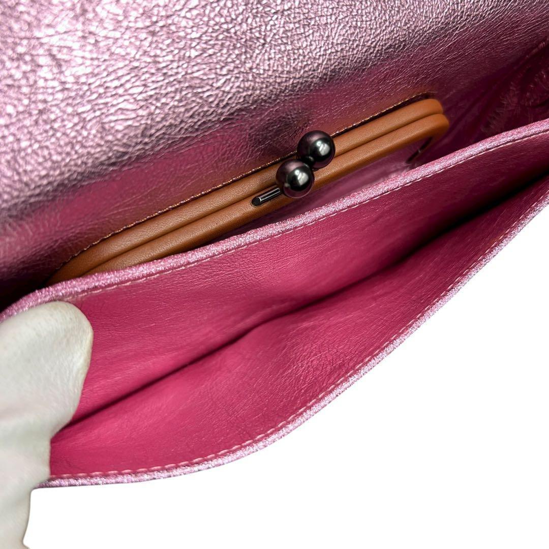 コーチ　ディンキー　ショルダーバッグ　クロスボディ　ターンロック　ラメ　レザー