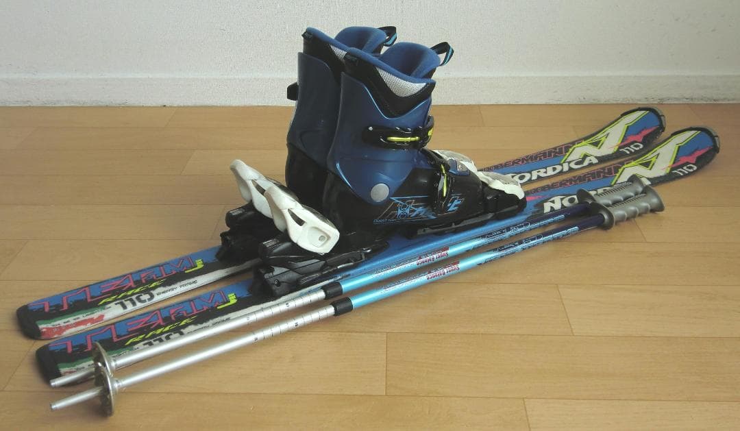 ■1月限定■送料無料■ノルディカ■子供用スキーセット■板110靴21■WAX済■