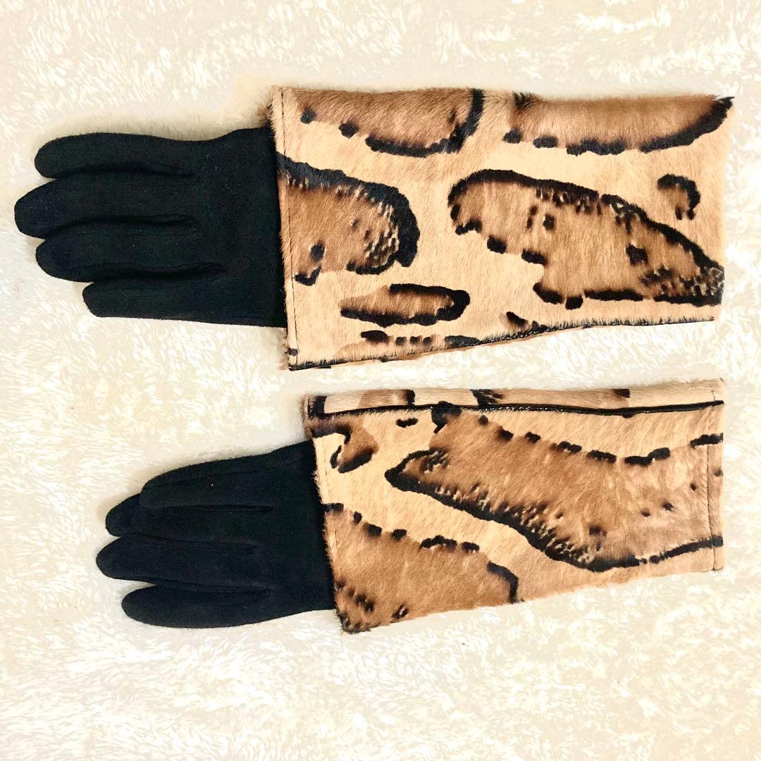 【最高級】ジョルジオアルマーニ シルクライナー ハラコ レザーグローブ 手袋 S