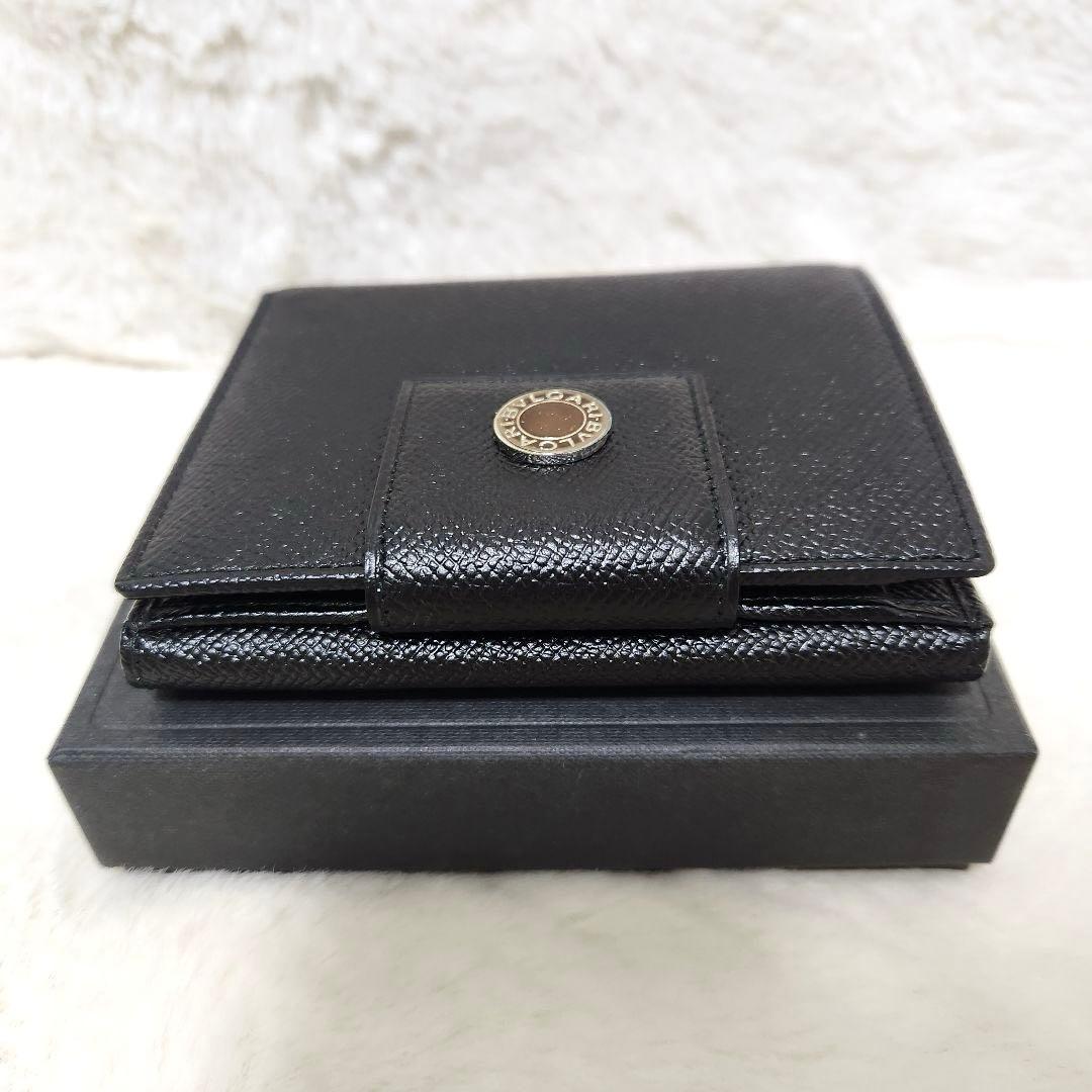 ✨新品未使用　付属品完備✨ブルガリ　二つ折り　サークルロゴ　ダブルホック　黒