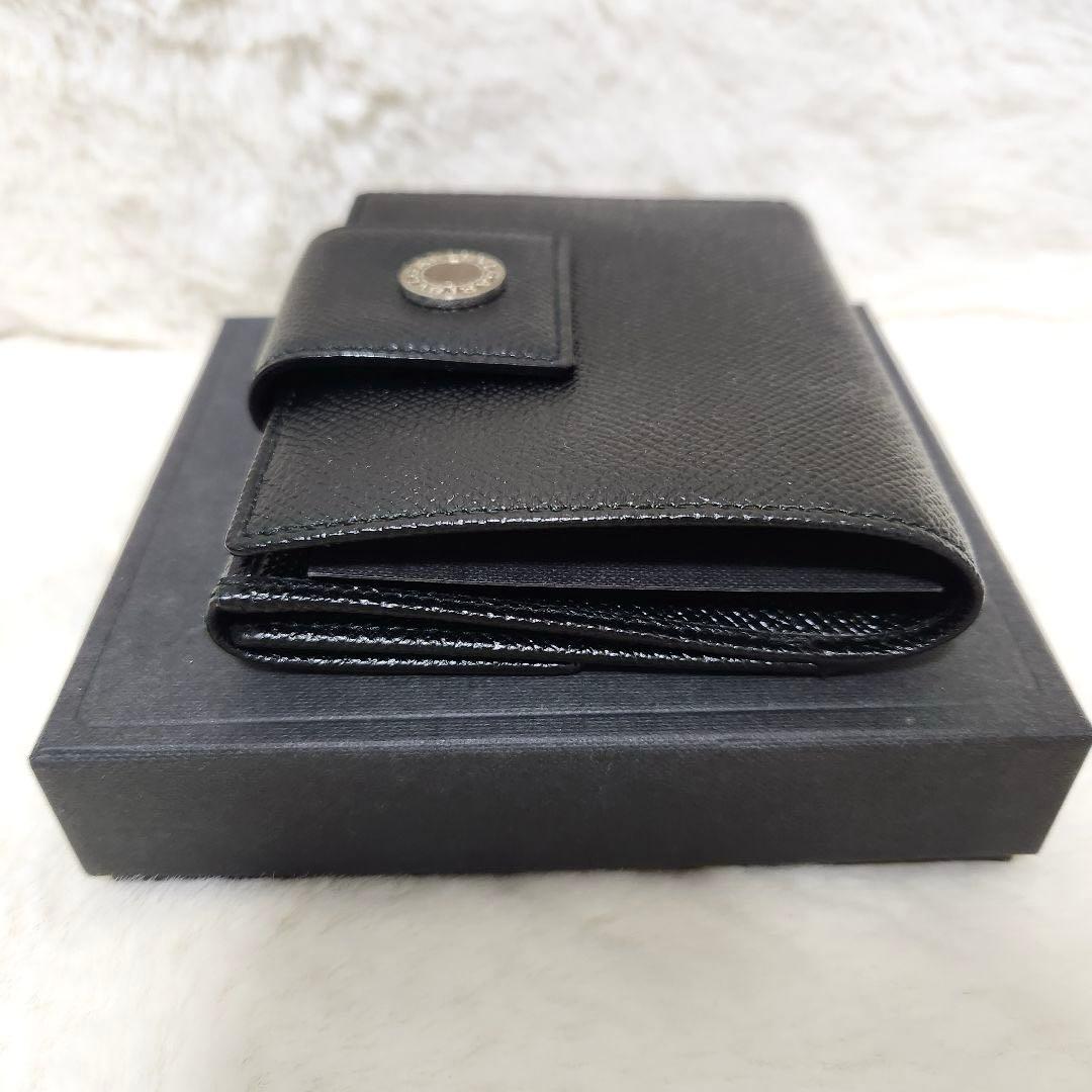 ✨新品未使用　付属品完備✨ブルガリ　二つ折り　サークルロゴ　ダブルホック　黒