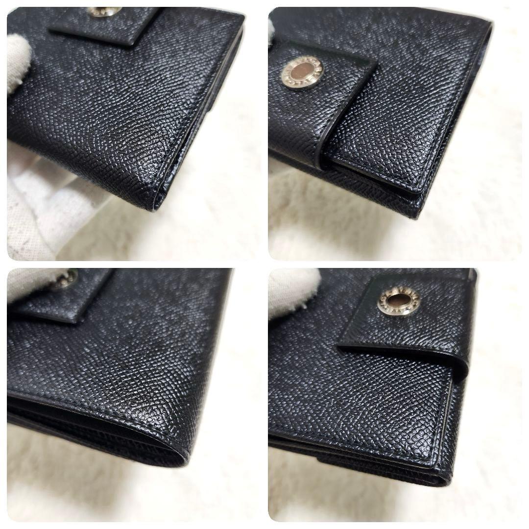 ✨新品未使用　付属品完備✨ブルガリ　二つ折り　サークルロゴ　ダブルホック　黒
