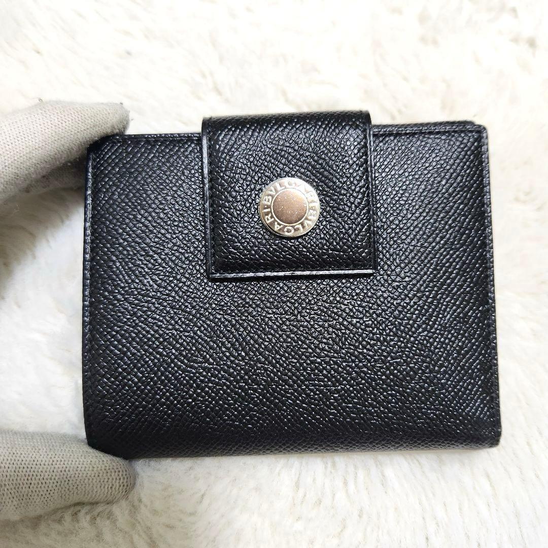 ✨新品未使用　付属品完備✨ブルガリ　二つ折り　サークルロゴ　ダブルホック　黒