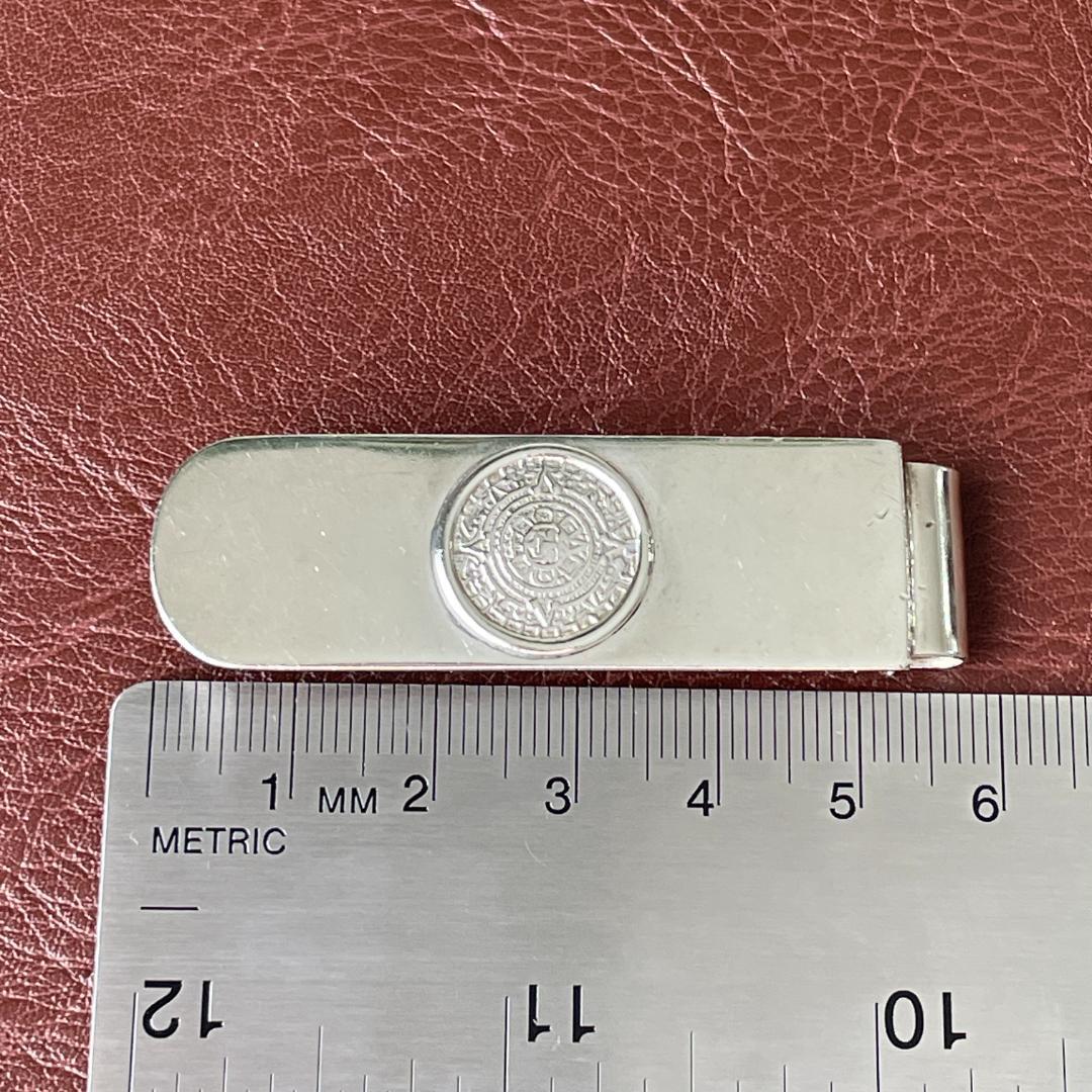 マネークリップ ビンテージ シルバー925メキシコ刻印 マヤカレンダー
