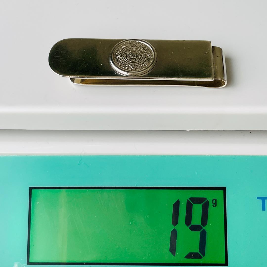 マネークリップ ビンテージ シルバー925メキシコ刻印 マヤカレンダー