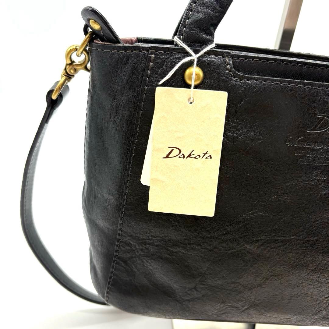 未使用級　Dakota ダコタ キューブ ショルダーバッグ 2way 牛革　黒