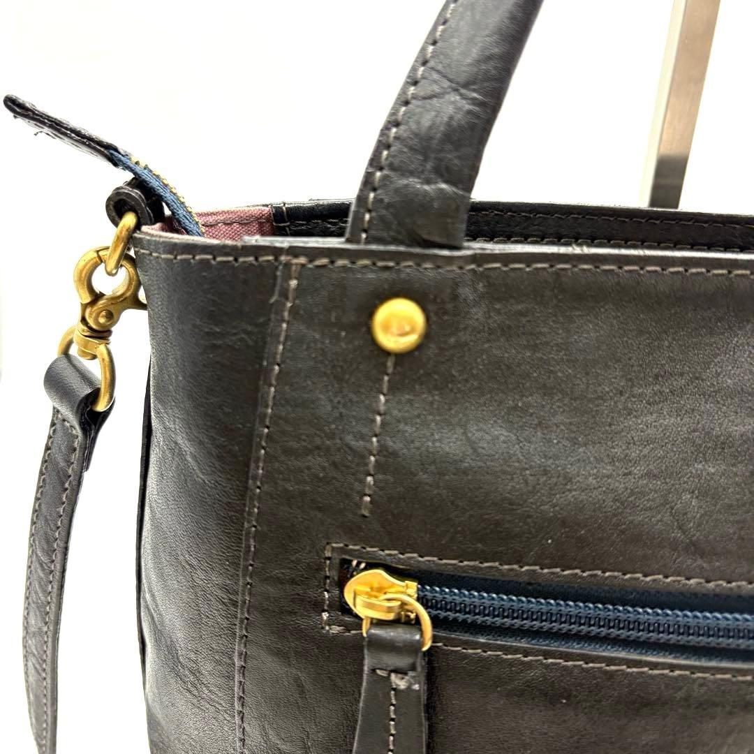 未使用級　Dakota ダコタ キューブ ショルダーバッグ 2way 牛革　黒