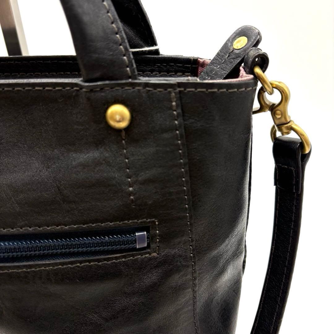 未使用級　Dakota ダコタ キューブ ショルダーバッグ 2way 牛革　黒