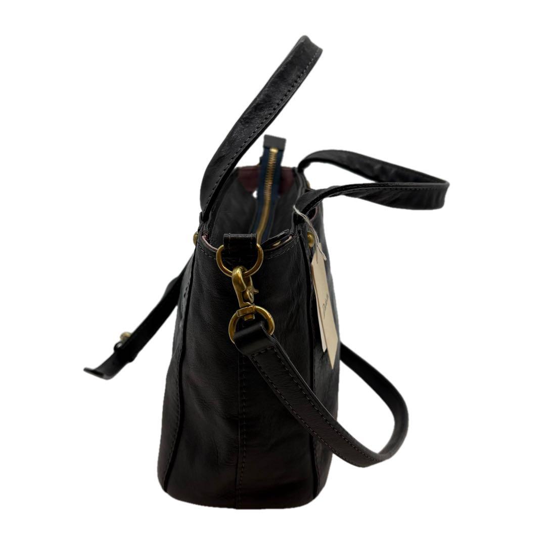 未使用級　Dakota ダコタ キューブ ショルダーバッグ 2way 牛革　黒