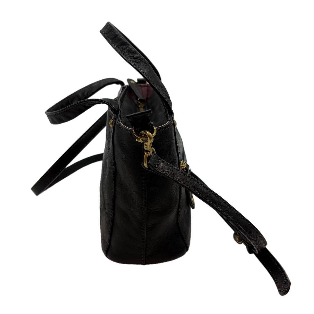 未使用級　Dakota ダコタ キューブ ショルダーバッグ 2way 牛革　黒