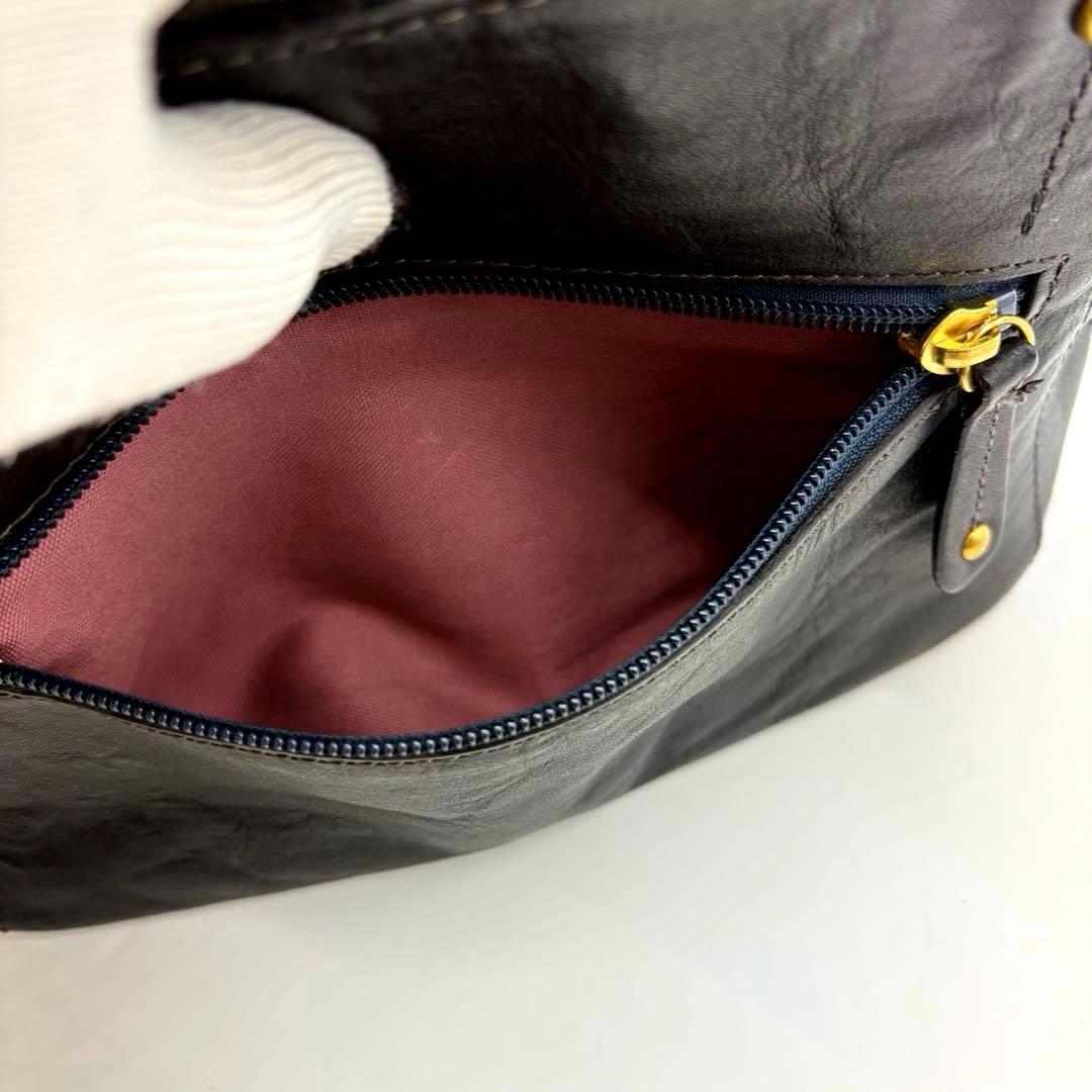 未使用級　Dakota ダコタ キューブ ショルダーバッグ 2way 牛革　黒