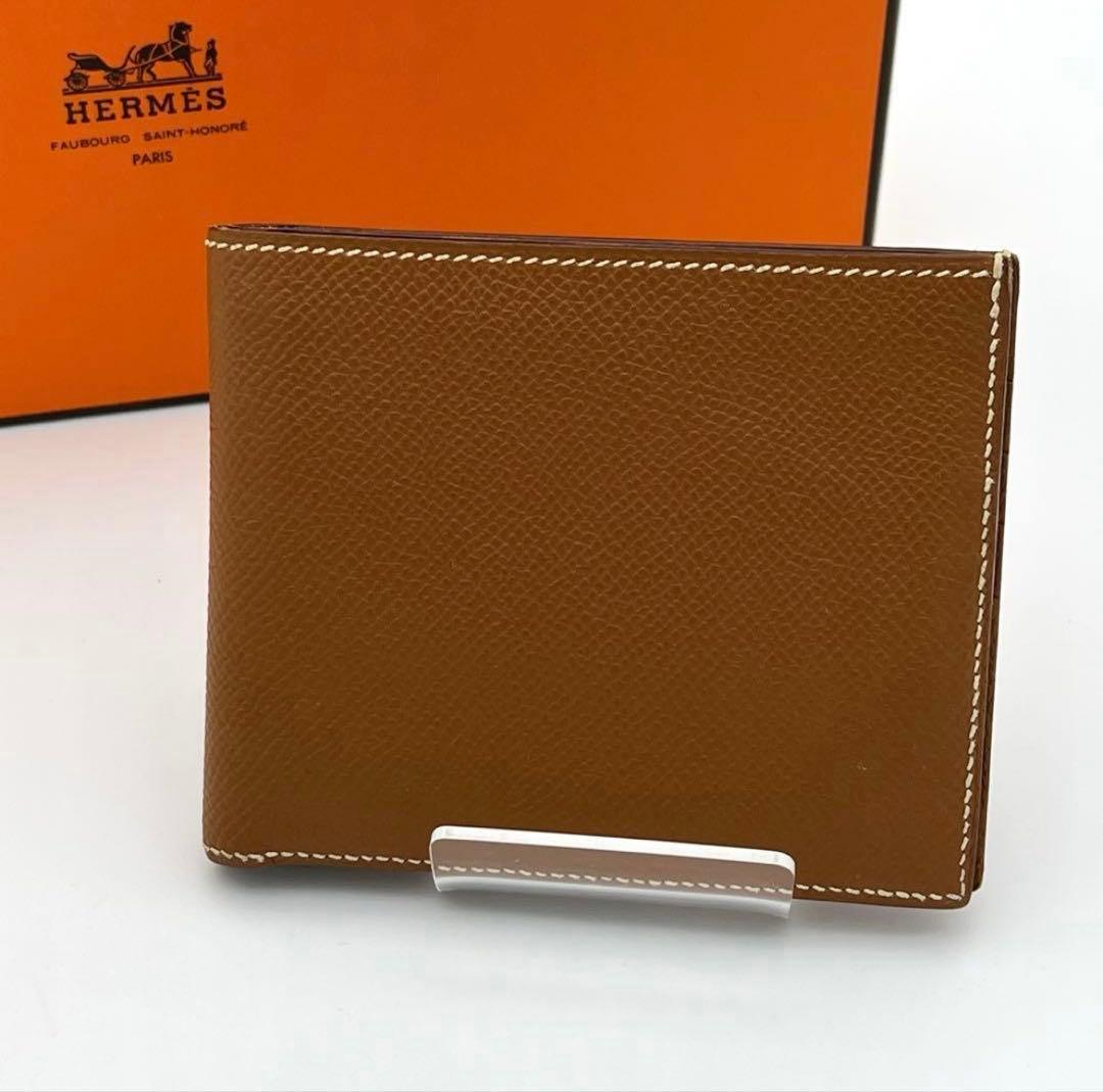 エルメス MC2 コペルニクス ヴォーエプソン □L刻印 ゴールド 二つ折り財布