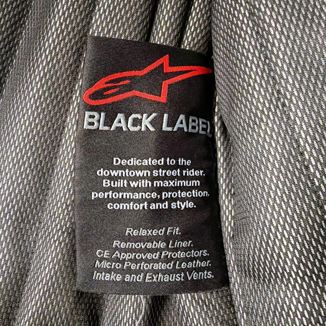 アルパインスターズ レザーライティングジャケット ライナー付 黒×青 Lサイズ