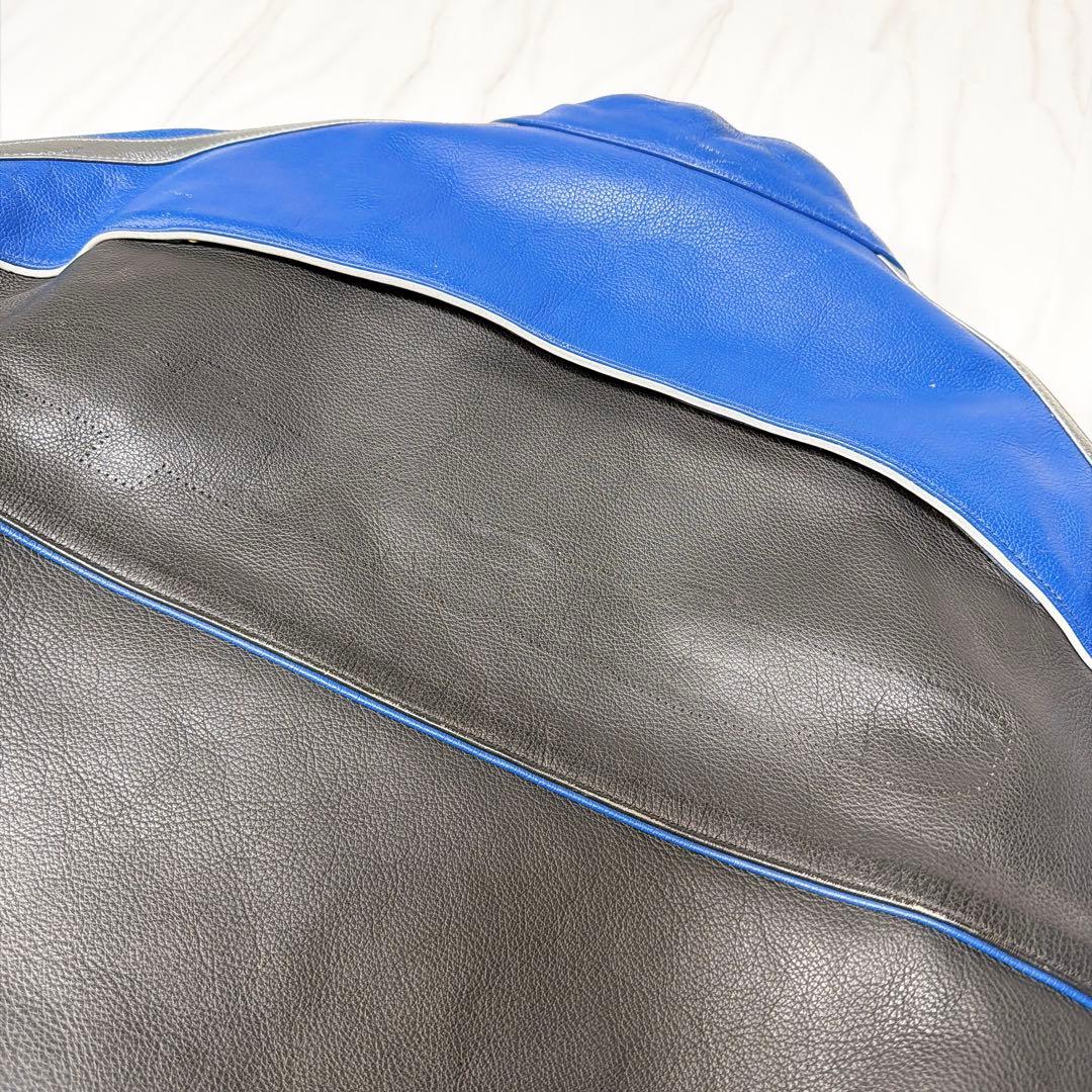 アルパインスターズ レザーライティングジャケット ライナー付 黒×青 Lサイズ