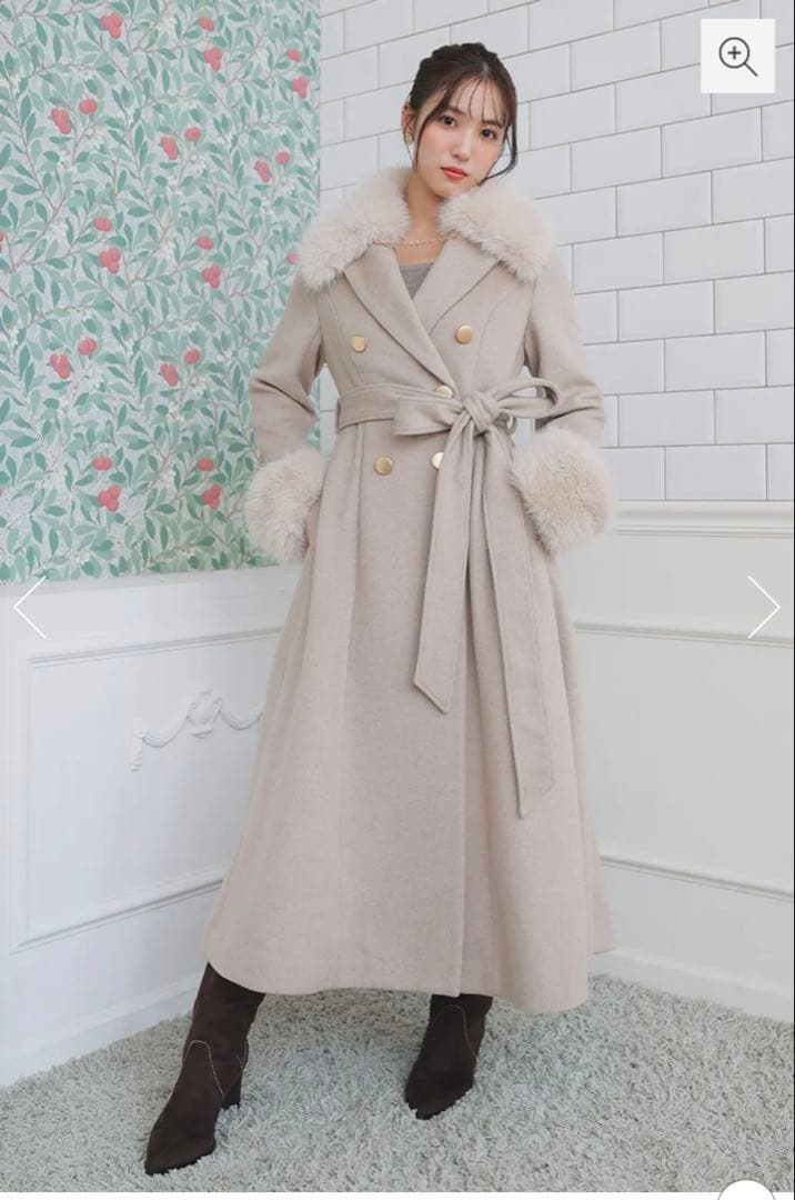 2WAYラグジュアリーレディーコート(ベージュ)