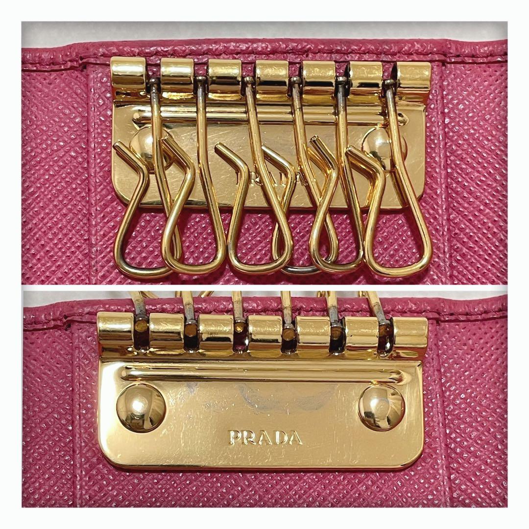 2/6中削除‼️ ✨極美品 ギャランティー有✨ プラダ キーケース 6連 ピンク
