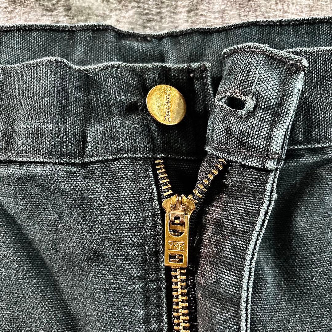 00s USA製 36×34 Carhartt 極上フェード 黒ダック 一点物