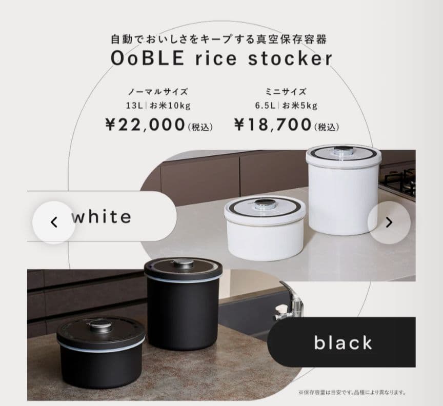 ✨新品未使用✨OoBLE オーブル 真空保存容器 BLACK 13L