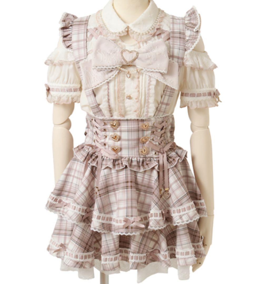 LIZLISA☆ハシゴリボンチェックティアードスカパン