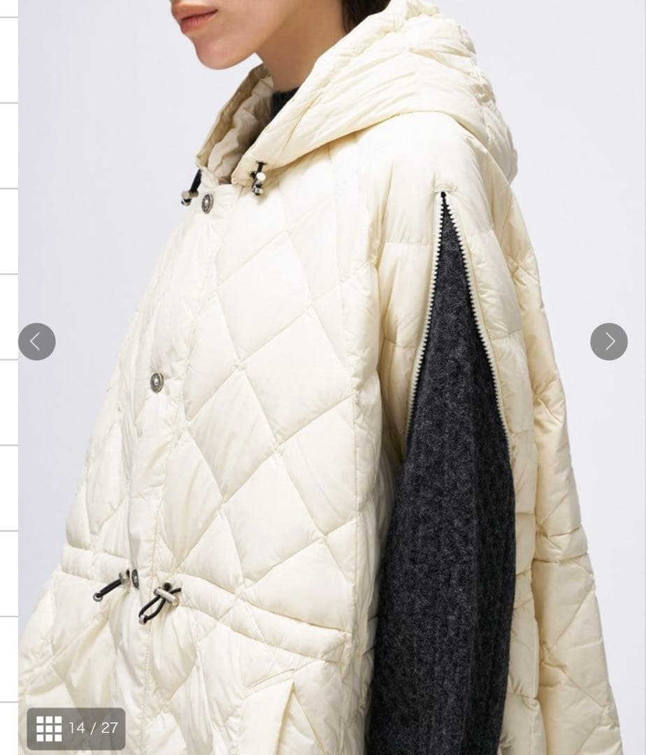 YUI新品タグ付　TAION 【洗える】シティ　ダウンケープ　今季完売品