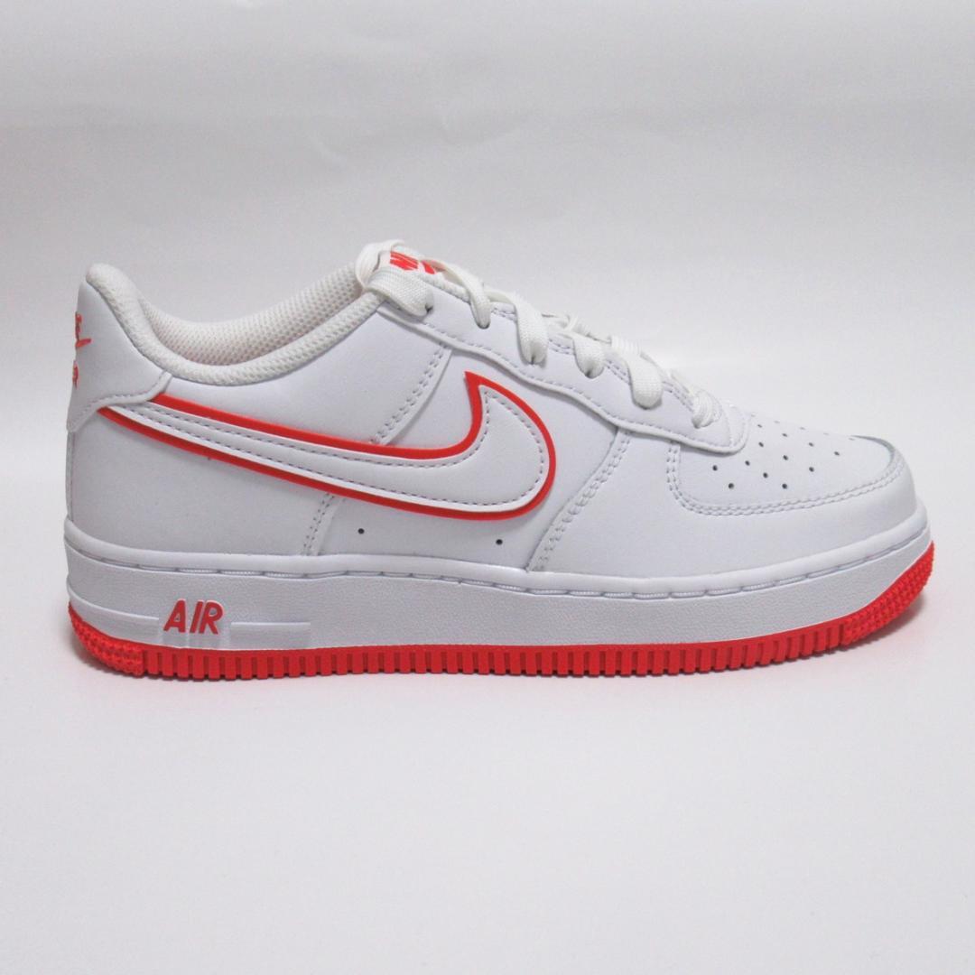 23cm 白 赤 ナイキ エアフォース1 GS ジュニア レディース