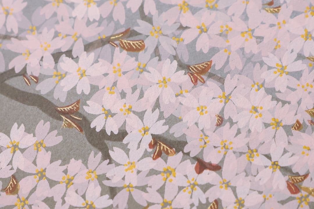 シルクスクリーン 中島千波「朝陽櫻花不二」68/200 サイン 額装 CM169