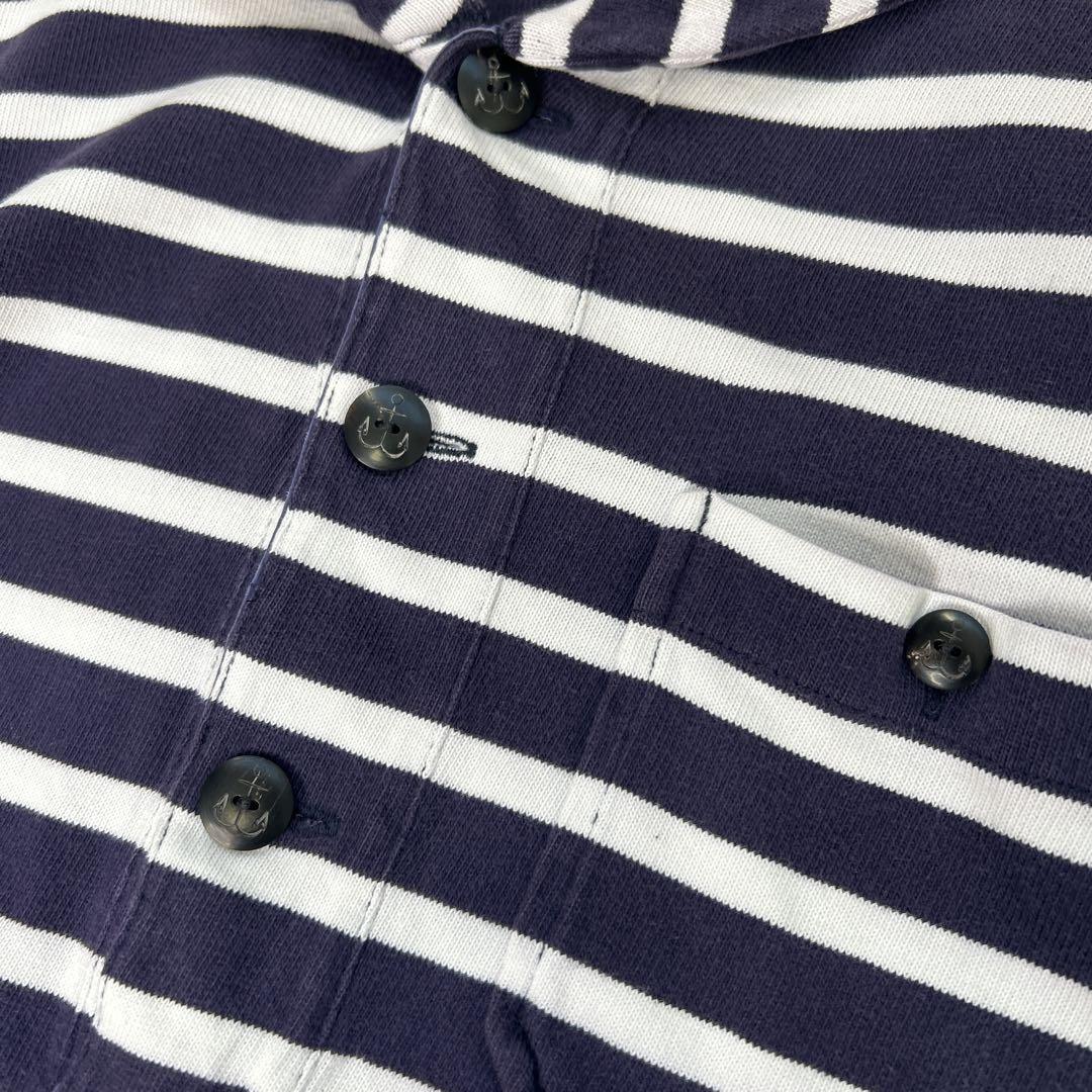 RRL /ダブルアールエル/ショールカラー ボーダーシャツ/M パープル