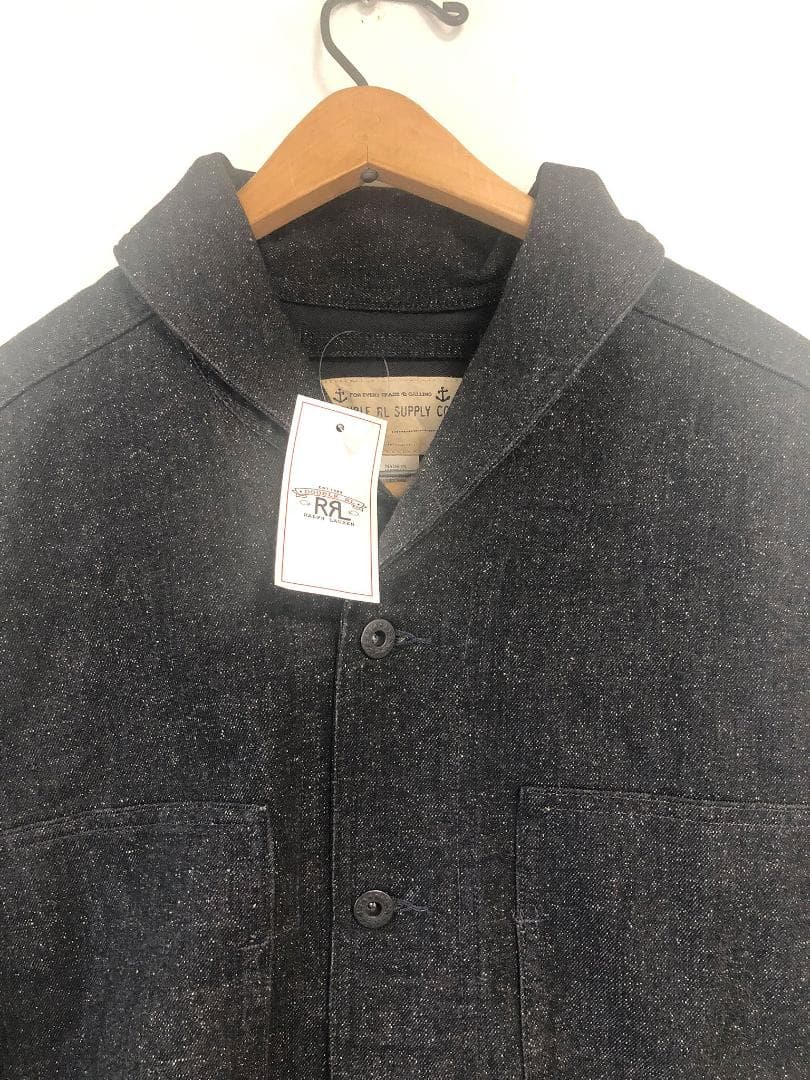 新品 RRL Black Denim Shawl Collar Jump JK