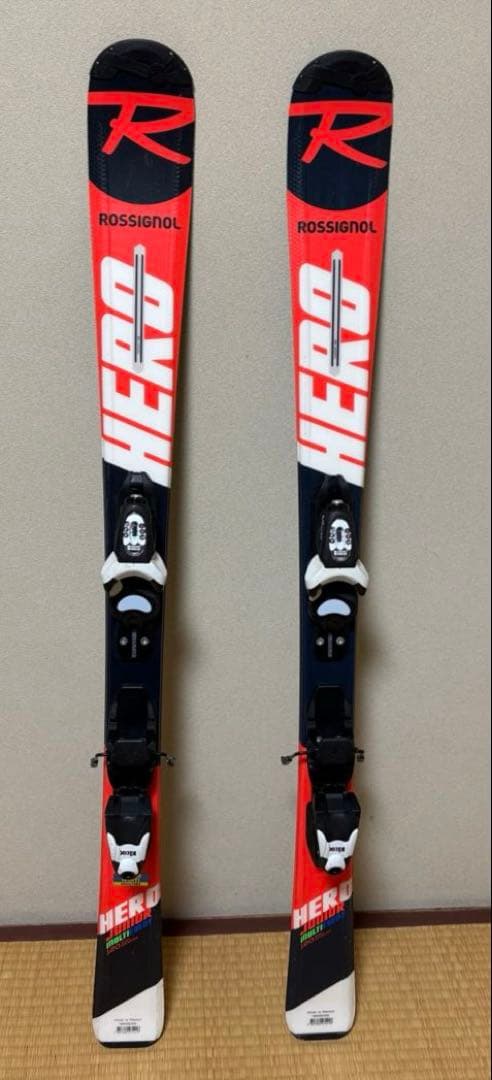 ROSSIGNOL HERO スキー 赤/黒 バインディング付き