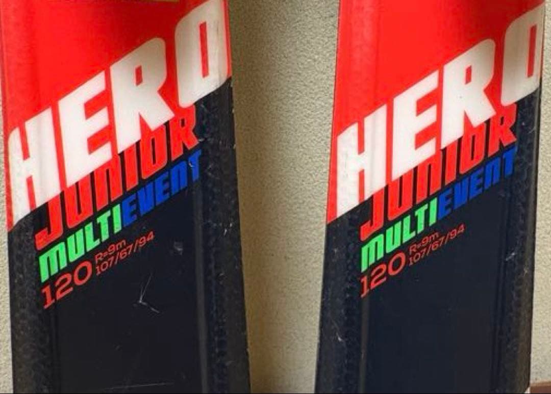 ROSSIGNOL HERO スキー 赤/黒 バインディング付き