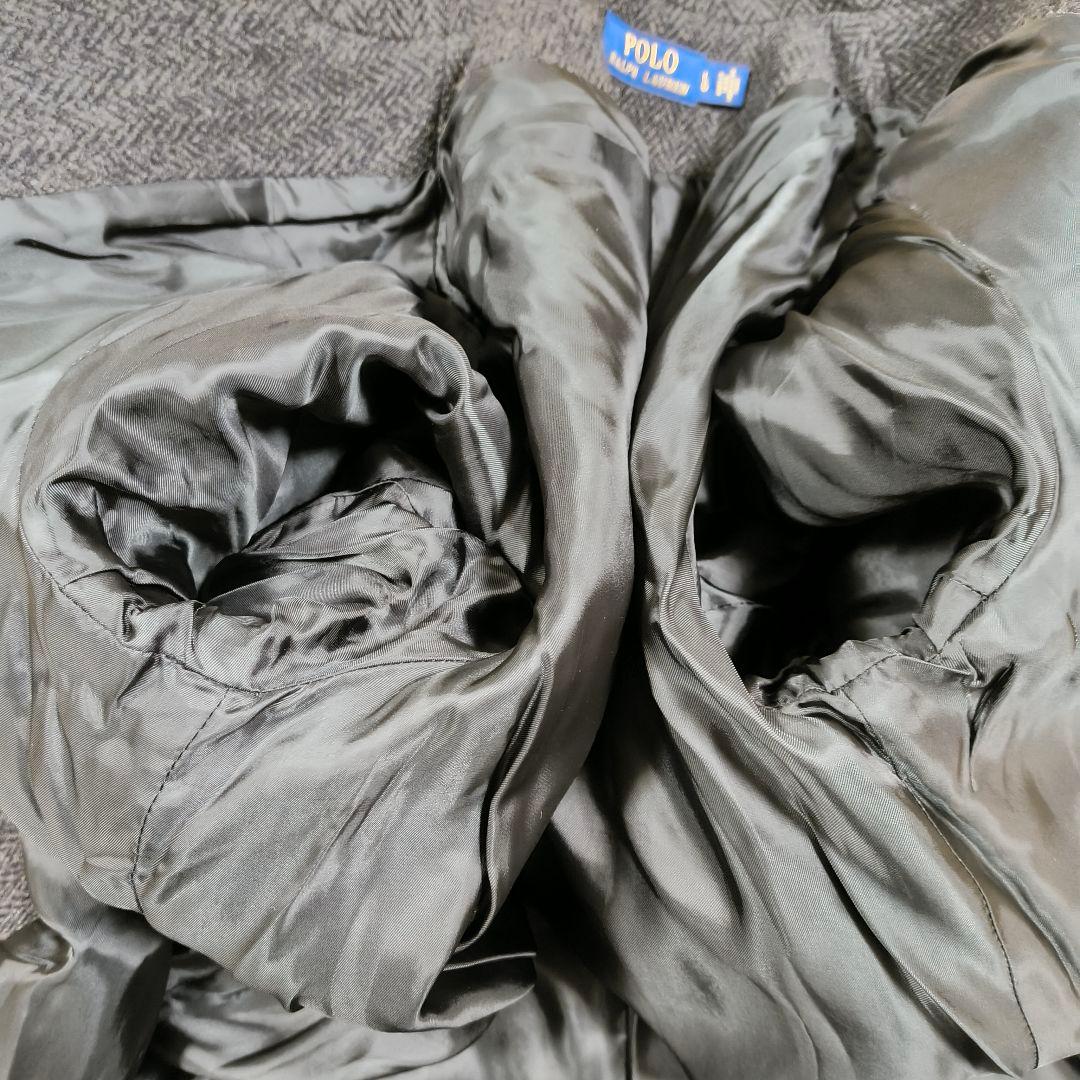 美品✨️ポロラルフローレン　ロングコート　ガウン　グレー系　L　ヘリンボーン