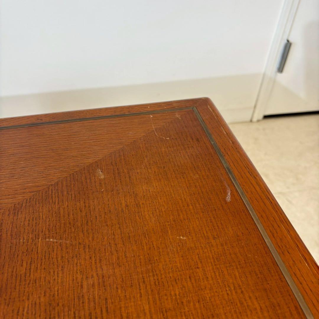 センターテーブル　ローテーブル　木製　真鍮装飾　ヨーロピアン 2/2