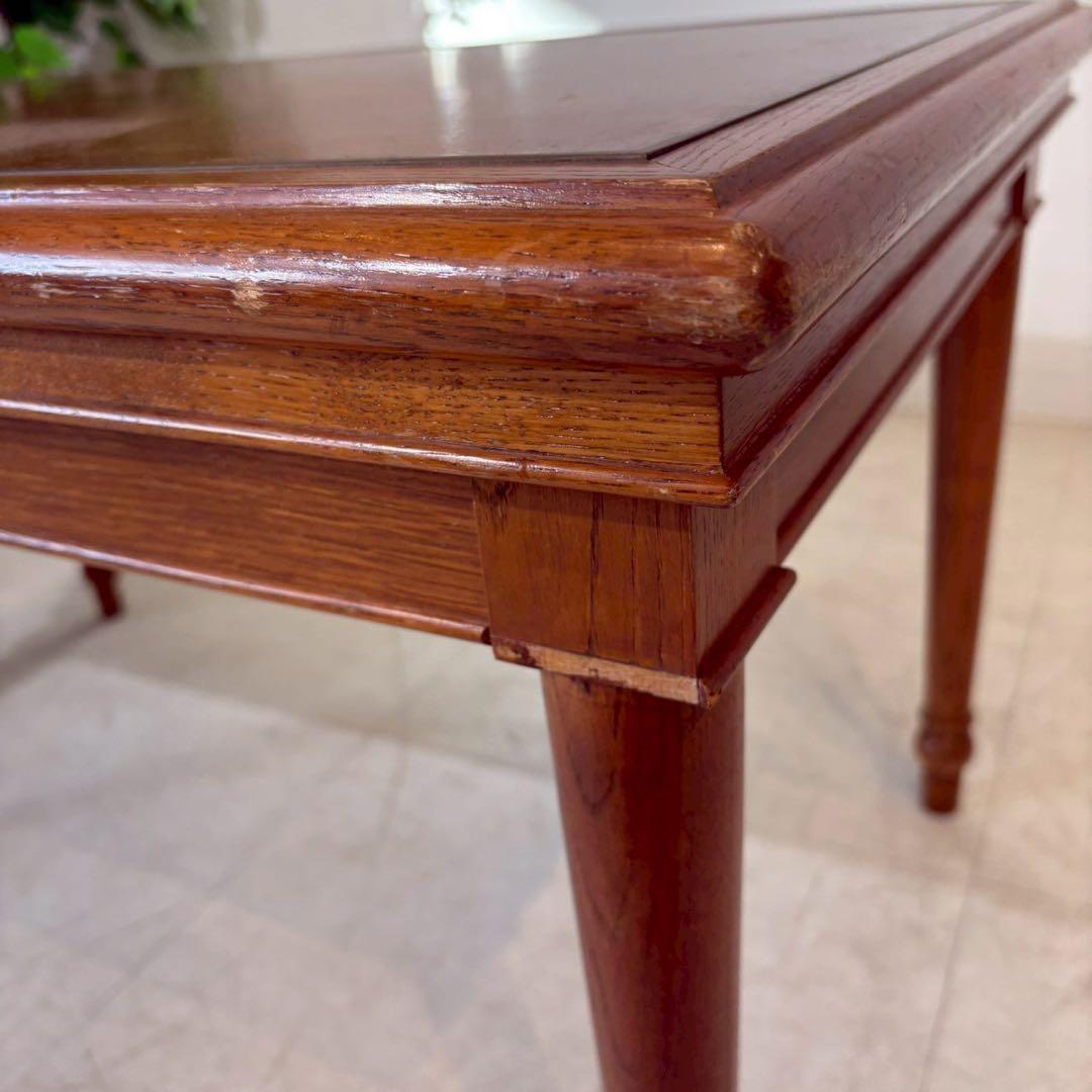 センターテーブル　ローテーブル　木製　真鍮装飾　ヨーロピアン 2/2