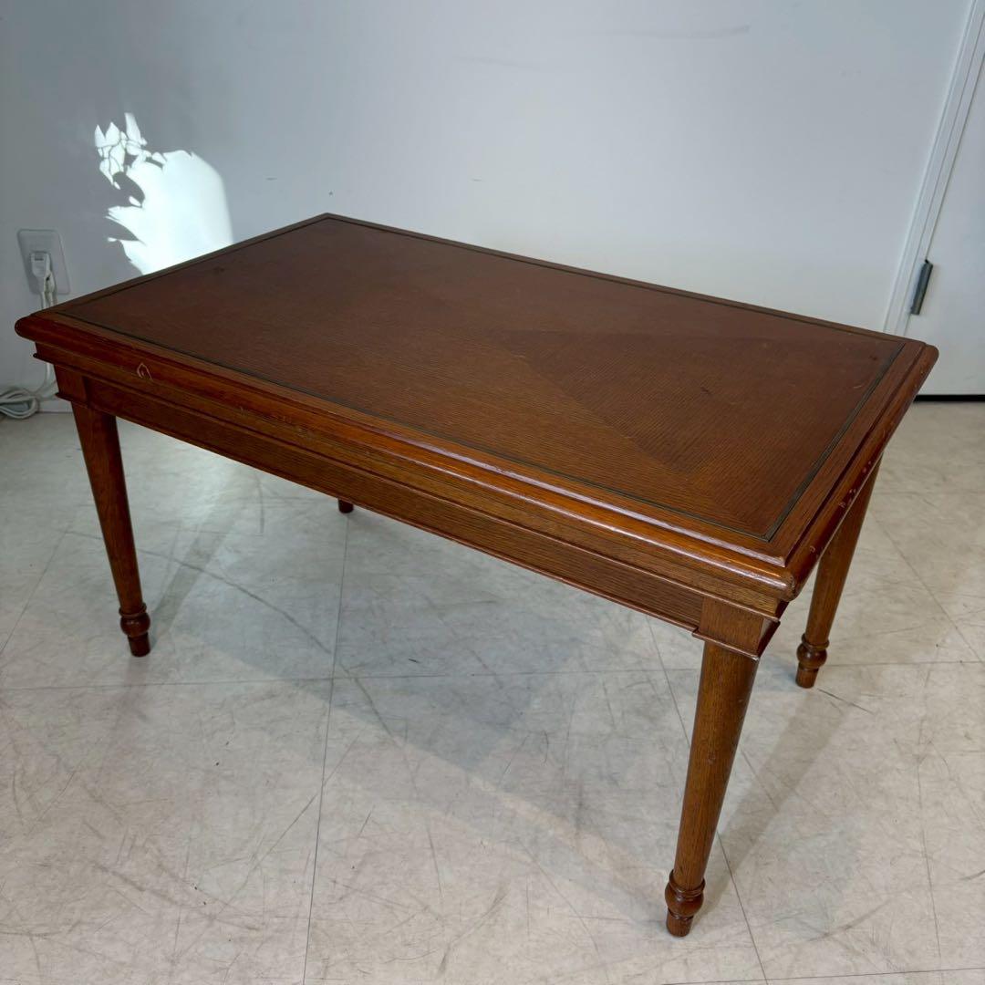 センターテーブル　ローテーブル　木製　真鍮装飾　ヨーロピアン 2/2